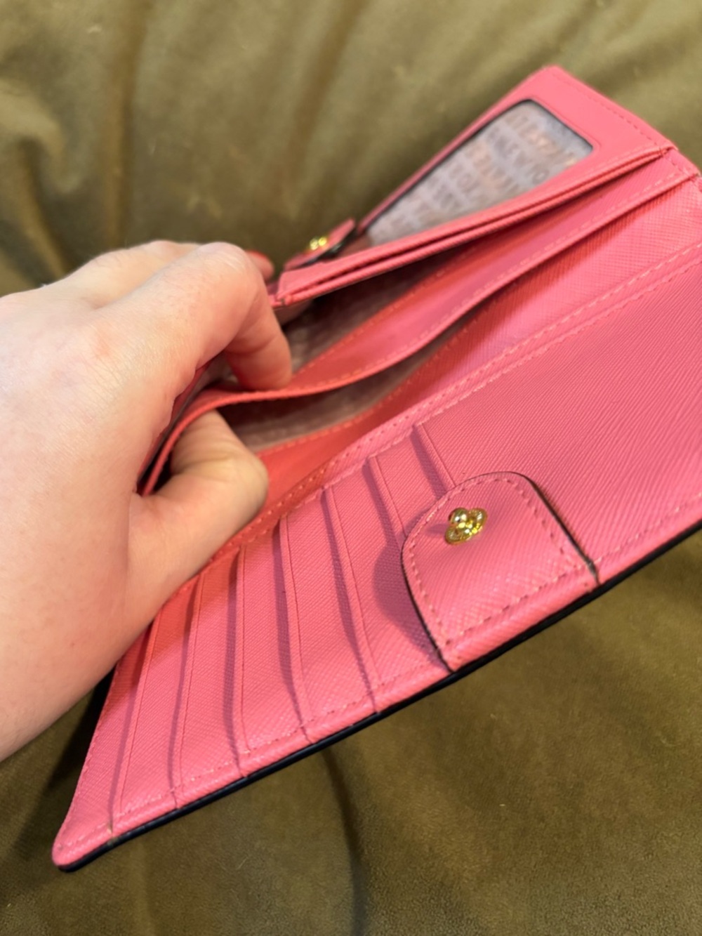 kate♠️spade ‘Barbie’ pink snap wallet with logo plaque - Picture 7 of 11